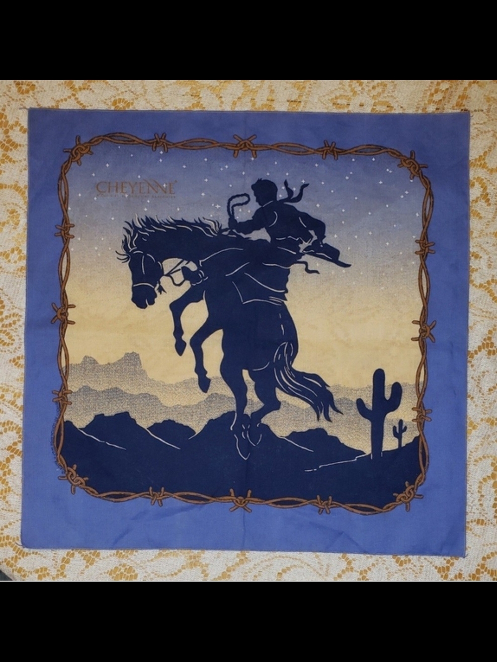 Vintage Cheyenne Software Western Rodeo Bandana Scarf